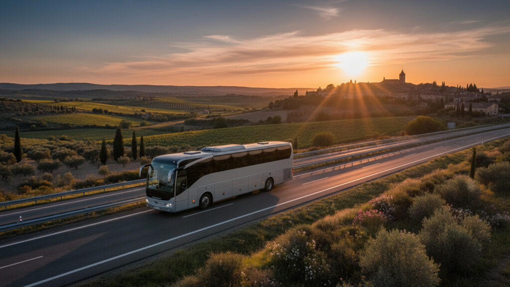 podróż autokarem do Barcelony przez Europę